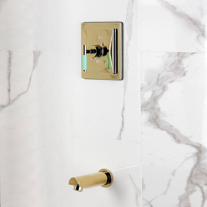 Kingston Kaiser KB8652CKLTO Single-Handle Pressure Balanced Tub Faucet, Polished Brass