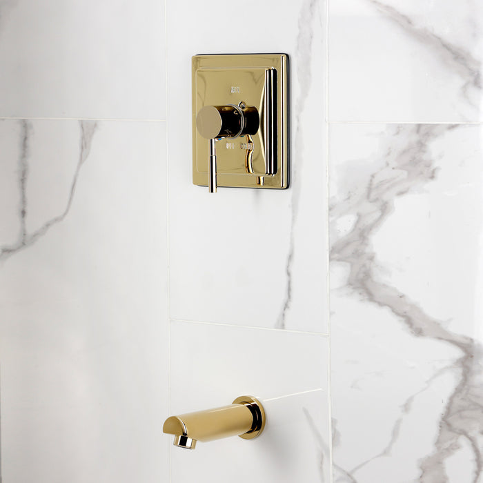 Kingston Concord KB8652DLTO Single-Handle Pressure Balanced Tub Faucet, Polished Brass