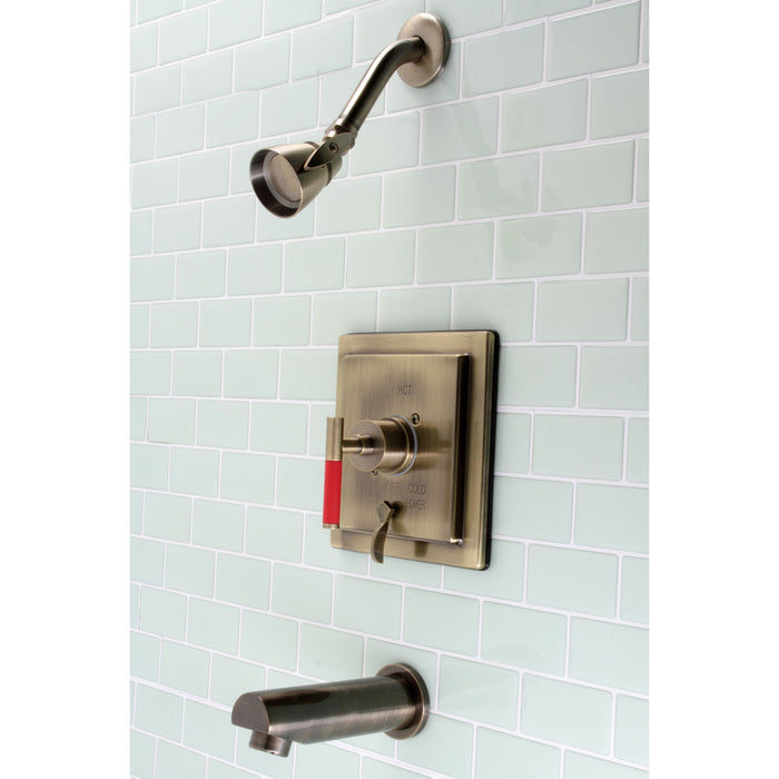 Kingston Sona KB86530CKL - Kaiser Single-Handle Pressure Balanced Tub and Shower Faucet, Antique Brass