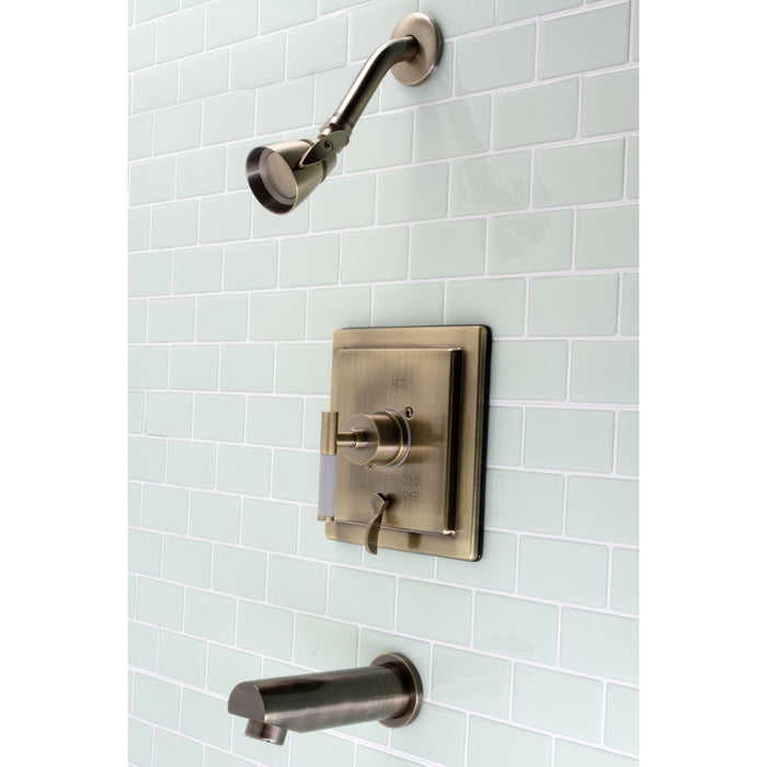 Kingston Sona KB86530CKL - Kaiser Single-Handle Pressure Balanced Tub and Shower Faucet, Antique Brass