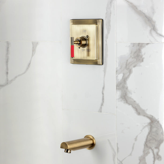 Kingston Kaiser KB8653CKLTO Single-Handle Pressure Balanced Tub Faucet, Antique Brass