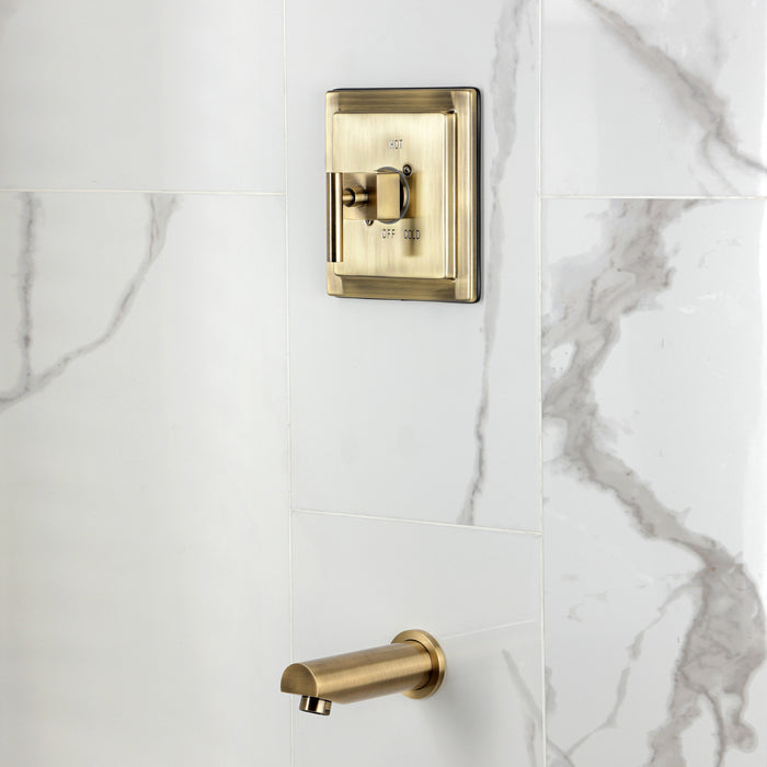 Kingston Sona KB8653CQLTO - Claremont Single-Handle Pressure Balanced Tub Faucet, Antique Brass