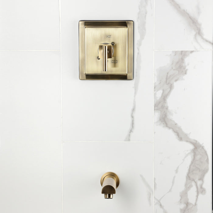 Kingston Sona KB8653CQLTO - Claremont Single-Handle Pressure Balanced Tub Faucet, Antique Brass