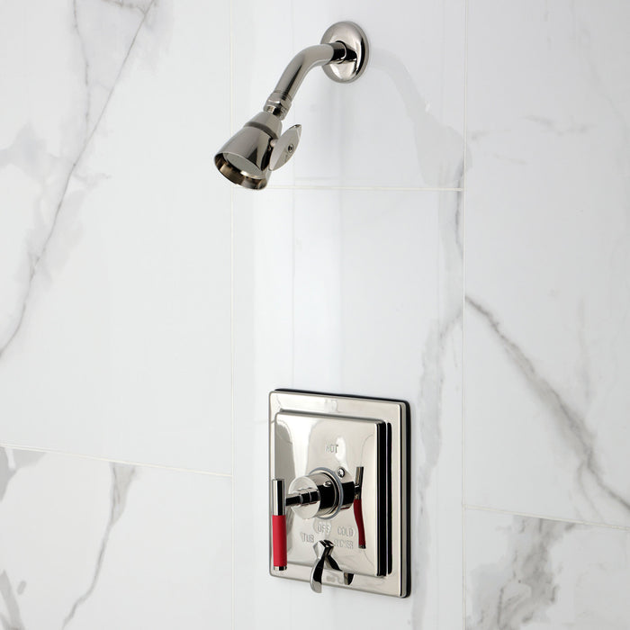 Kingston Sona KB86560CKL - Kaiser Single-Handle Pressure Balanced Tub and Shower Faucet, Polished Nickel