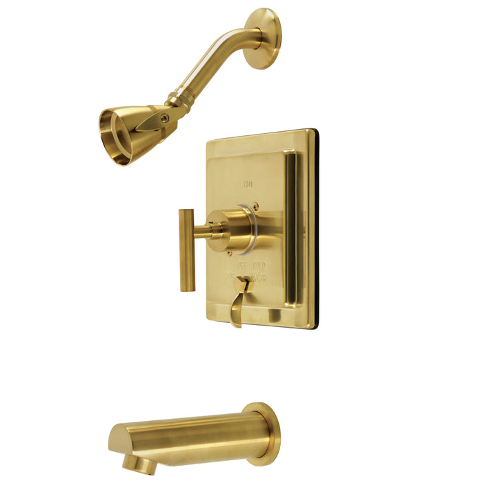 Kingston Sona KB86570CML - Manhattan Single-Handle Pressure Balanced Tub and Shower Faucet, Brushed Brass