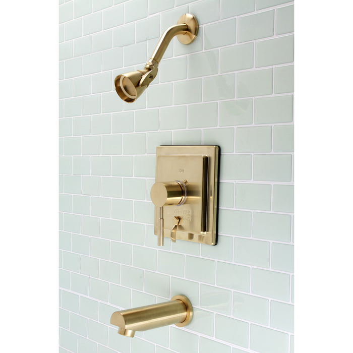 Kingston Sona KB86570DL - Concord Single-Handle Pressure Balanced Tub and Shower Faucet, Brushed Brass