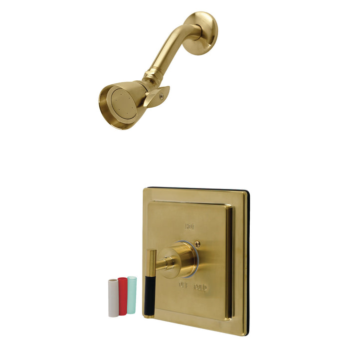 Kingston Sona KB8657CKLSO - Kaiser Single-Handle Pressure Balanced Tub and Shower Faucet, Brushed Brass