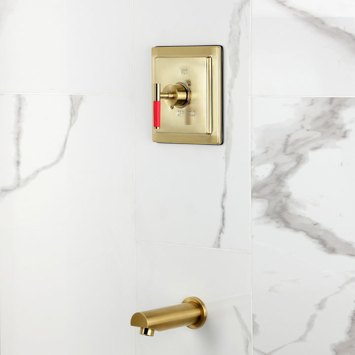 Kingston Kaiser KB8657CKLTO Single-Handle Pressure Balanced Tub Faucet, Brushed Brass