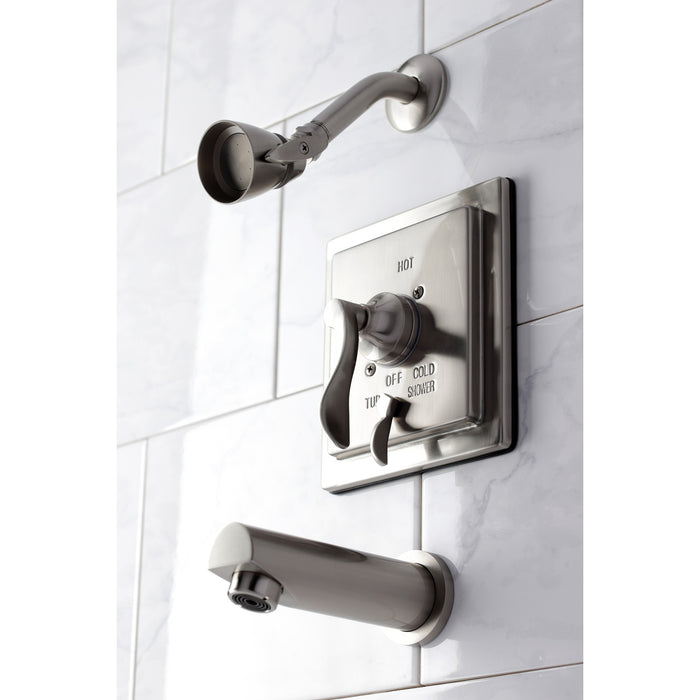 Kingston Sona KB86580DFL Single-Handle Pressure Balanced Tub and Shower Faucet, Brushed Nickel