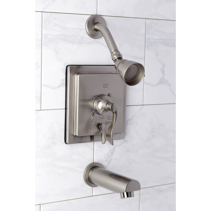 Kingston Sona KB86580DFL Single-Handle Pressure Balanced Tub and Shower Faucet, Brushed Nickel