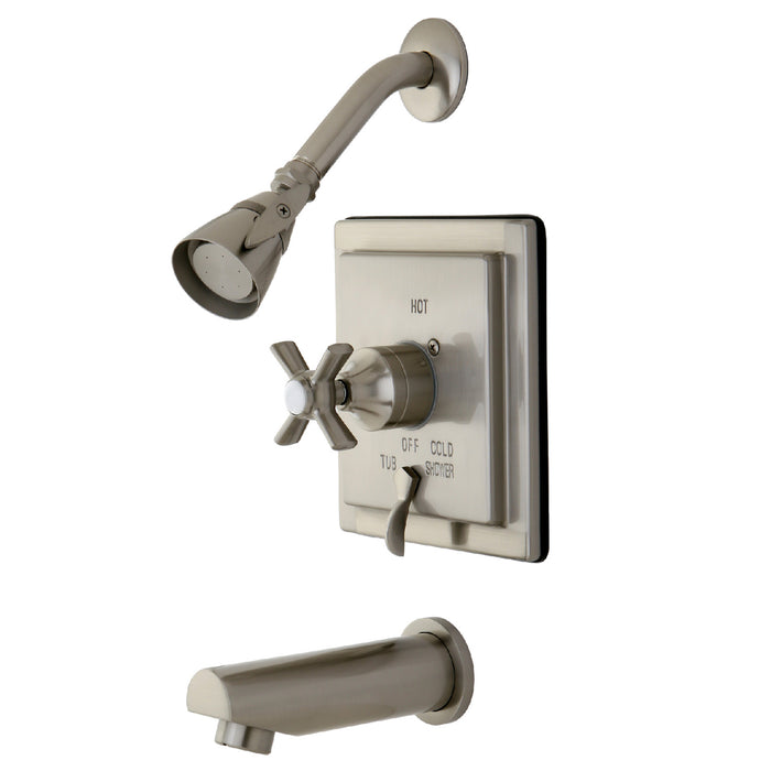 Kingston Tulare KB86580ZX - Millennium Single-Handle Pressure Balanced Tub and Shower Faucet, Brushed Nickel