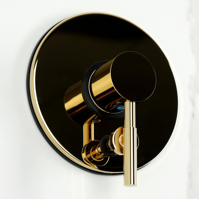 Kingston Concord KB86920DLLST Single-Handle Pressure Balanced Tub and Shower Faucet, Valve and Trim Only, Polished Brass (Valve Included)