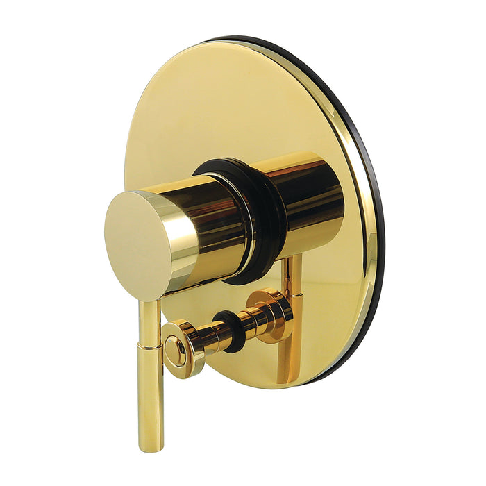Kingston Concord KB86920DLLST Single-Handle Pressure Balanced Tub and Shower Faucet, Valve and Trim Only, Polished Brass (Valve Included)