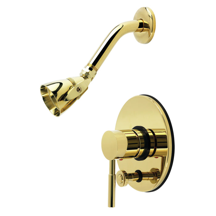 Kingston Concord KB86920DLSO Single-Handle Pressure Balanced Shower Faucet with Diverter Handle, Polished Brass