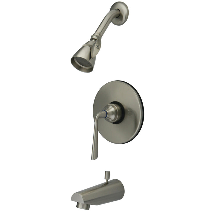 Kingston Silver Sage KB8698ZL Single-Handle Pressure Balanced Tub and Shower Faucet, Brushed Nickel