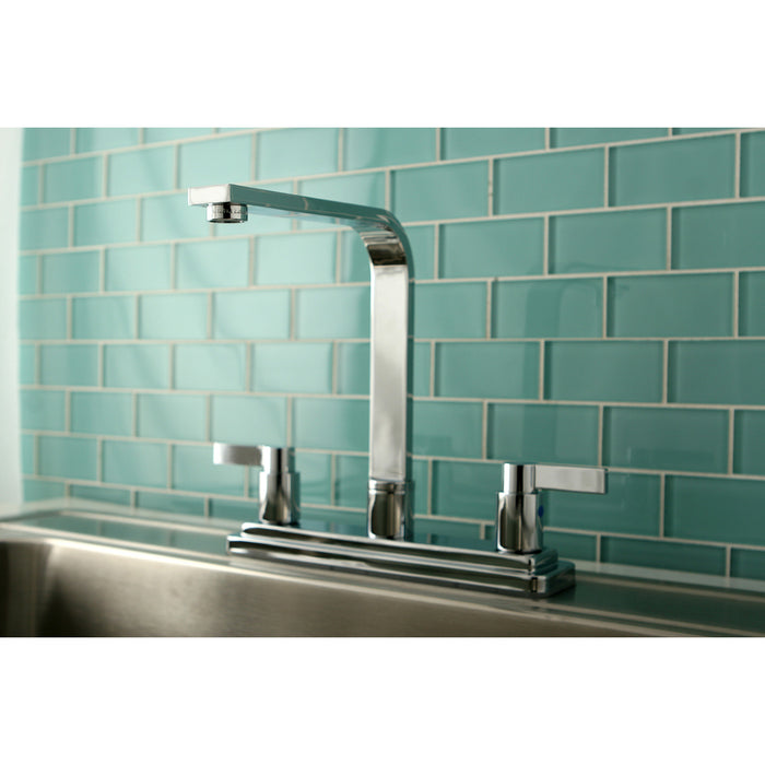 Kingston NuvoFusion KB8791NDLLS Two-Handle 3-Hole 8" Centerset Kitchen Faucet, Polished Chrome