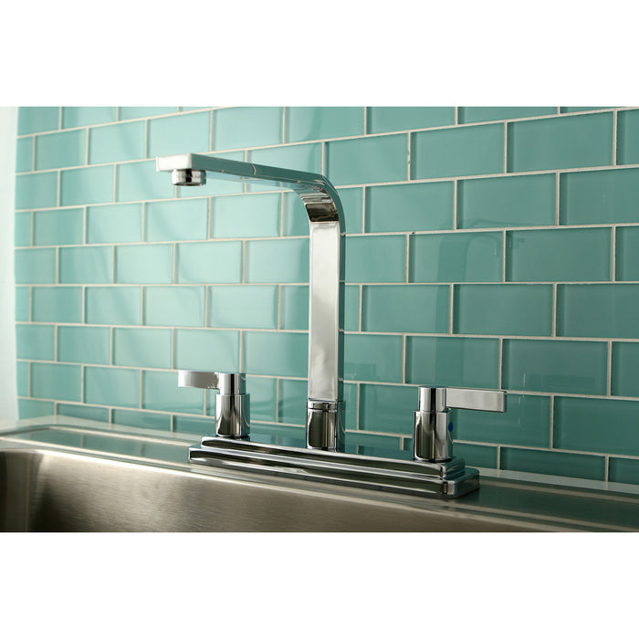 Kingston NuvoFusion KB8791NDLLS Two-Handle 3-Hole 8" Centerset Kitchen Faucet, Polished Chrome