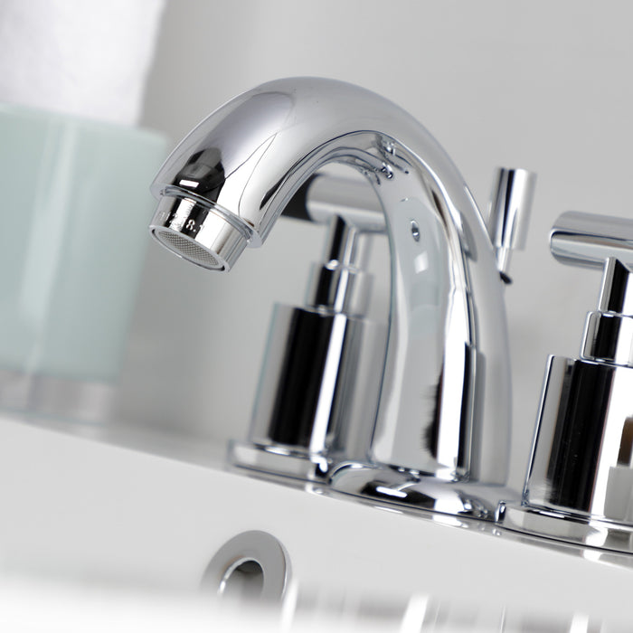 Kingston Tulare KB8911CKL - Kaiser Two-Handle 3-Hole Deck Mount Widespread Bathroom Faucet with Pop-Up Drain, Polished Chrome