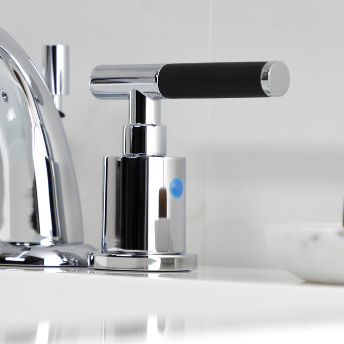 Kingston Tulare KB8911CKL - Kaiser Two-Handle 3-Hole Deck Mount Widespread Bathroom Faucet with Pop-Up Drain, Polished Chrome