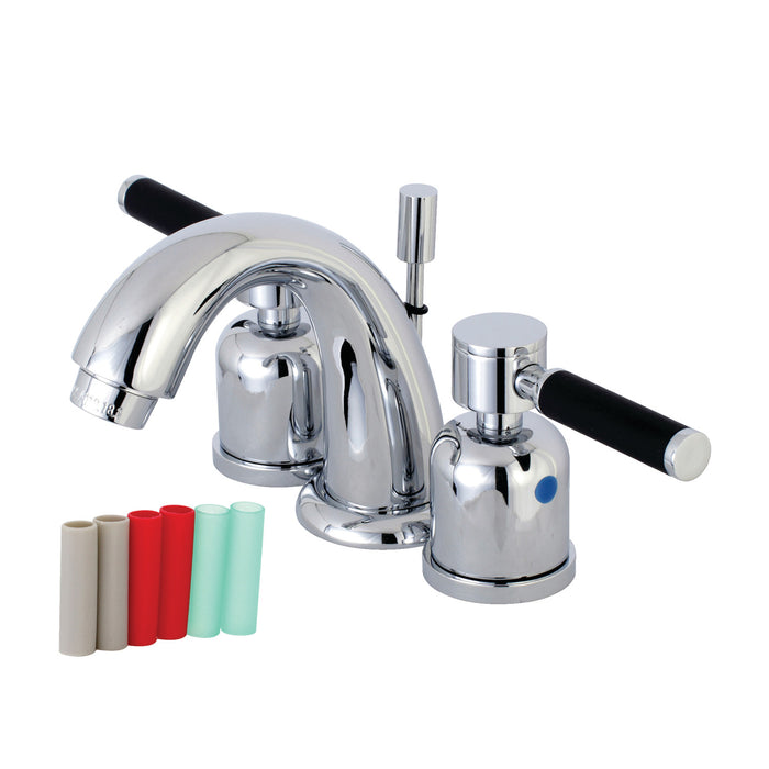 Kaiser KB8911DKL Two-Handle 3-Hole Deck Mount Widespread Bathroom Faucet with Plastic Pop-Up, Polished Chrome