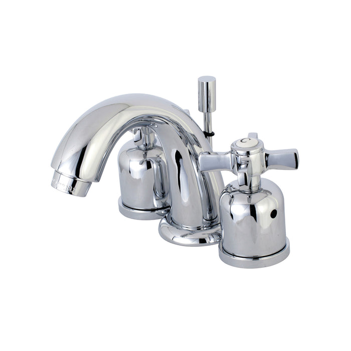 Millennium KB8911ZX Two-Handle 3-Hole Deck Mount Widespread Bathroom Faucet with Plastic Pop-Up, Polished Chrome