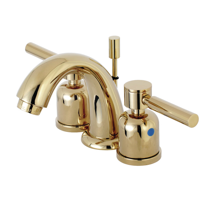 Concord KB8912DL Two-Handle 3-Hole Deck Mount Widespread Bathroom Faucet with Plastic Pop-Up, Polished Brass