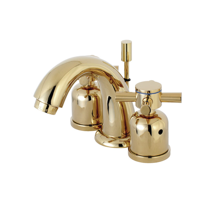 Kingston Tulare KB8912DX - Concord Two-Handle 3-Hole Deck Mount Widespread Bathroom Faucet with Pop-Up Drain, Polished Brass