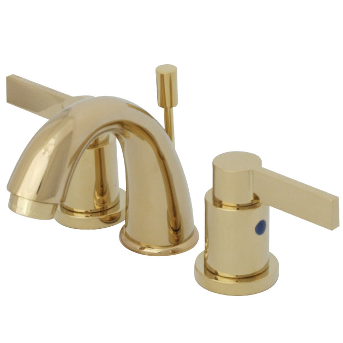 Kingston Tulare KB8912NDL - NuvoFusion Two-Handle 3-Hole Deck Mount Widespread Bathroom Faucet with Pop-Up Drain, Polished Brass
