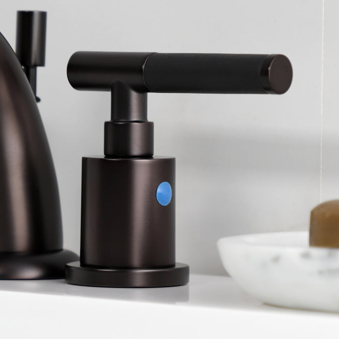 Kingston Tulare KB8915CKL - Kaiser Two-Handle 3-Hole Deck Mount Widespread Bathroom Faucet with Pop-Up Drain, Oil Rubbed Bronze