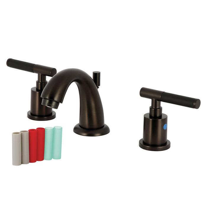 Kingston Tulare KB8915CKL - Kaiser Two-Handle 3-Hole Deck Mount Widespread Bathroom Faucet with Pop-Up Drain, Oil Rubbed Bronze