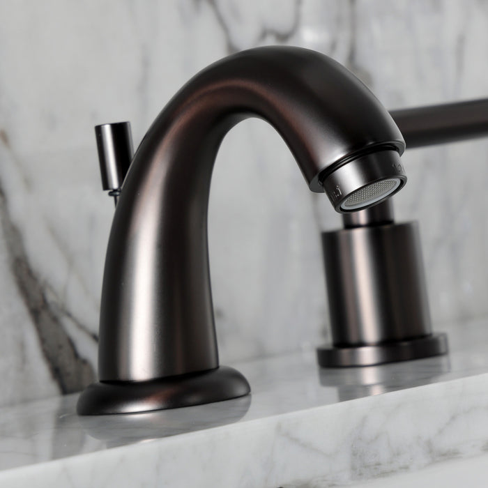 Kingston Tulare KB8915CML - Manhattan Two-Handle 3-Hole Deck Mount Widespread Bathroom Faucet with Pop-Up Drain, Oil Rubbed Bronze