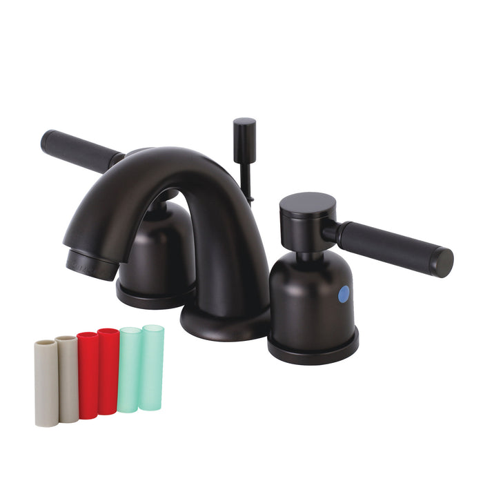 Kingston Tulare KB8915DKL - Kaiser Two-Handle 3-Hole Deck Mount Widespread Bathroom Faucet with Pop-Up Drain, Oil Rubbed Bronze