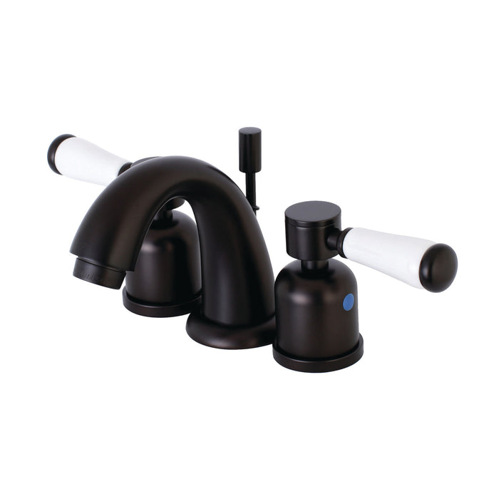 Kingston Tulare KB8915DPL - Paris Two-Handle 3-Hole Deck Mount Widespread Bathroom Faucet with Pop-Up Drain, Oil Rubbed Bronze