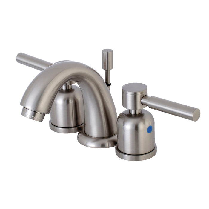 Concord KB8918DL Two-Handle 3-Hole Deck Mount Widespread Bathroom Faucet with Plastic Pop-Up, Brushed Nickel