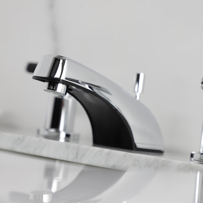 Kingston Tulare KB8921CKL - Kaiser Two-Handle 3-Hole Deck Mount Widespread Bathroom Faucet with Pop-Up Drain, Polished Chrome