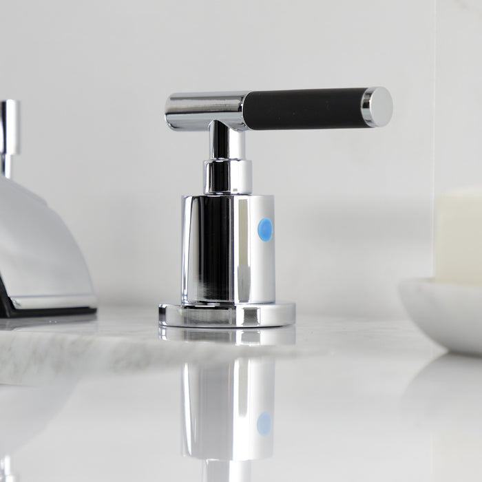 Kingston Tulare KB8921CKL - Kaiser Two-Handle 3-Hole Deck Mount Widespread Bathroom Faucet with Pop-Up Drain, Polished Chrome