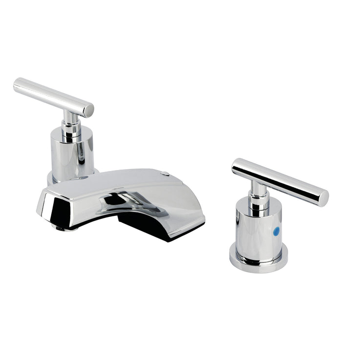 Kingston Tulare KB8921CML - Manhattan Two-Handle 3-Hole Deck Mount Widespread Bathroom Faucet with Pop-Up Drain, Polished Chrome