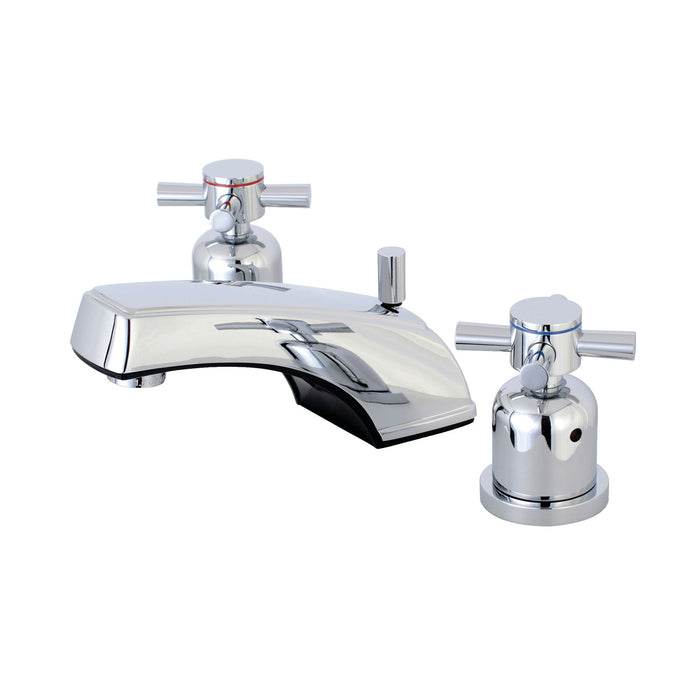 Concord KB8921DX Two-Handle 3-Hole Deck Mount Widespread Bathroom Faucet with Plastic Pop-Up, Polished Chrome