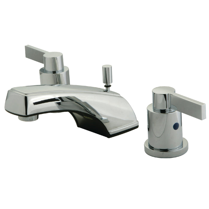 NuvoFusion KB8921NDL Two-Handle 3-Hole Deck Mount Widespread Bathroom Faucet with Plastic Pop-Up, Polished Chrome