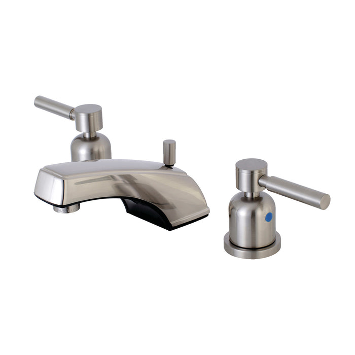 Concord KB8928DL Two-Handle 3-Hole Deck Mount Widespread Bathroom Faucet with Plastic Pop-Up, Brushed Nickel
