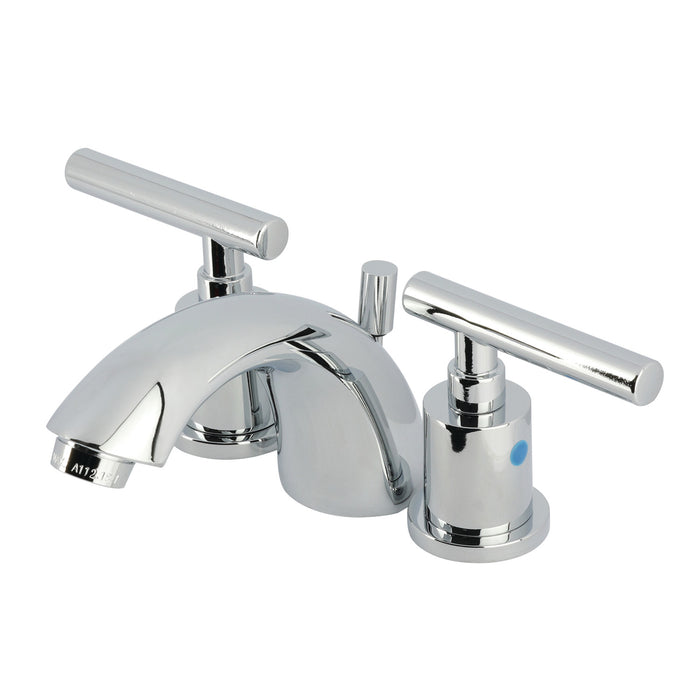 Manhattan KB8951CML Two-Handle 3-Hole Deck Mount Mini-Widespread Bathroom Faucet with Pop-Up Drain, Polished Chrome