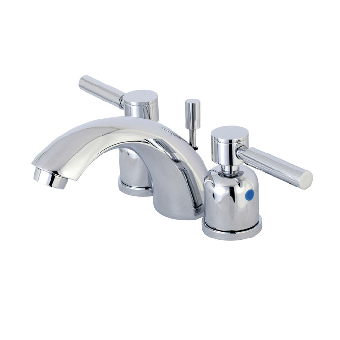 Kingston Tulare KB8951DL - Concord Two-Handle 3-Hole Deck Mount Mini-Widespread Bathroom Faucet with Pop-Up Drain, Polished Chrome