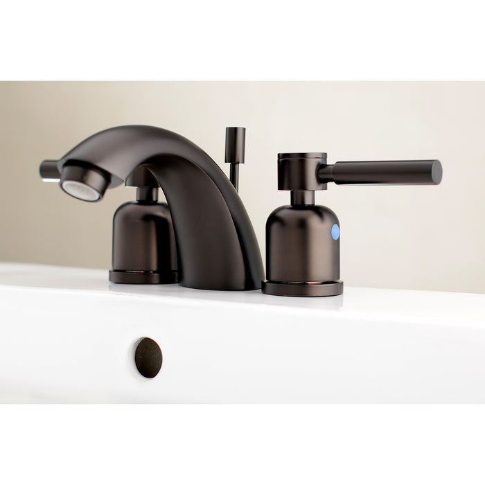 Kingston Tulare KB8955DL - Concord Two-Handle 3-Hole Deck Mount Mini-Widespread Bathroom Faucet with Pop-Up Drain, Oil Rubbed Bronze