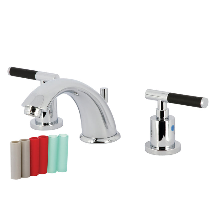 Kingston Tulare KB8961CKL - Kaiser Two-Handle 3-Hole Deck Mount Widespread Bathroom Faucet with Pop-Up Drain, Polished Chrome