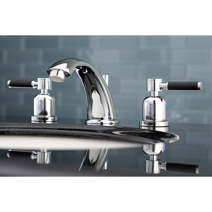 Kaiser KB8961DKL Two-Handle 3-Hole Deck Mount Widespread Bathroom Faucet with Plastic Pop-Up, Polished Chrome
