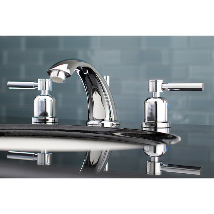 Kingston Tulare KB8961DL - Concord Two-Handle 3-Hole Deck Mount Widespread Bathroom Faucet with Pop-Up Drain, Polished Chrome