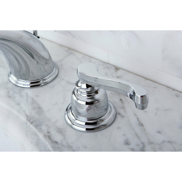 Royale KB8961FL Two-Handle 3-Hole Deck Mount Widespread Bathroom Faucet with Plastic Pop-Up, Polished Chrome