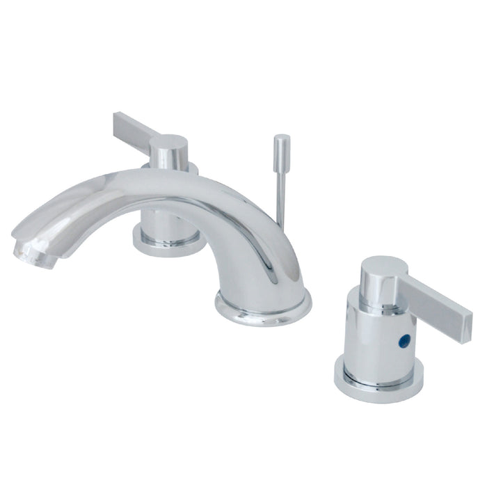 NuvoFusion KB8961NDL Two-Handle 3-Hole Deck Mount Widespread Bathroom Faucet with Plastic Pop-Up, Polished Chrome