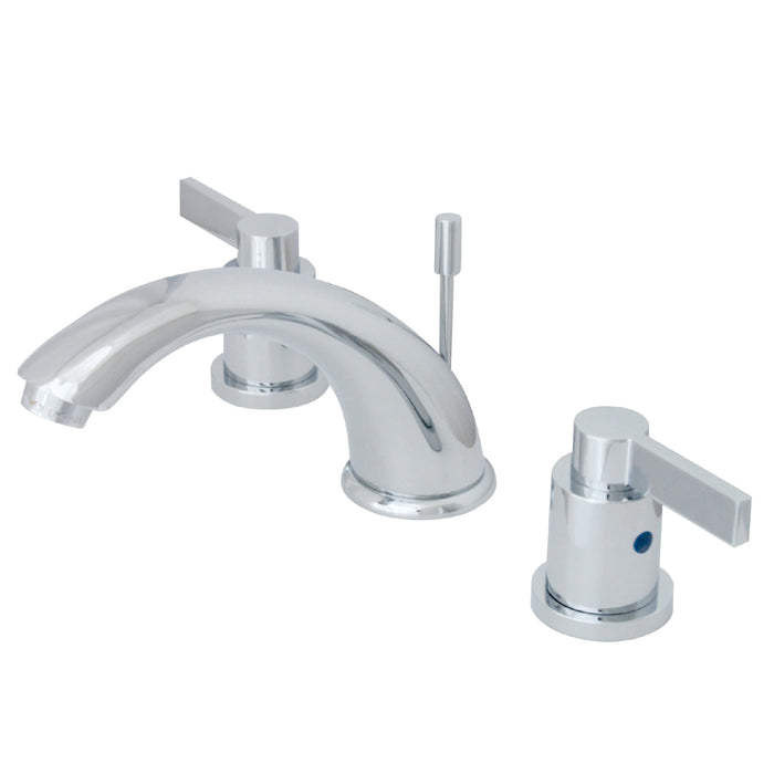 Kingston Tulare KB8961NDL - NuvoFusion Two-Handle 3-Hole Deck Mount Widespread Bathroom Faucet with Pop-Up Drain, Polished Chrome