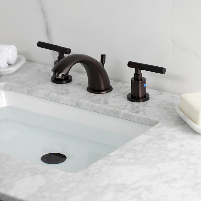 Kingston Tulare KB8965CKL - Kaiser Two-Handle 3-Hole Deck Mount Widespread Bathroom Faucet with Pop-Up Drain, Oil Rubbed Bronze